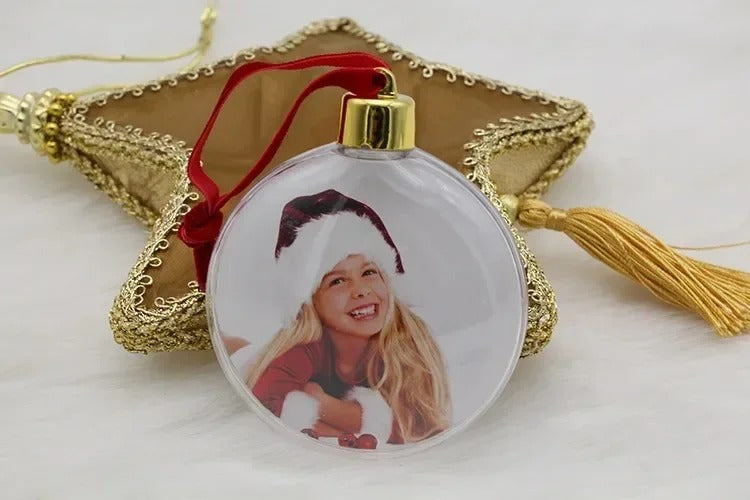 Personalized Christmas Transparent Photo Ball – Custom Tree Ornament DIY Hanging Decoration with Star Pendant