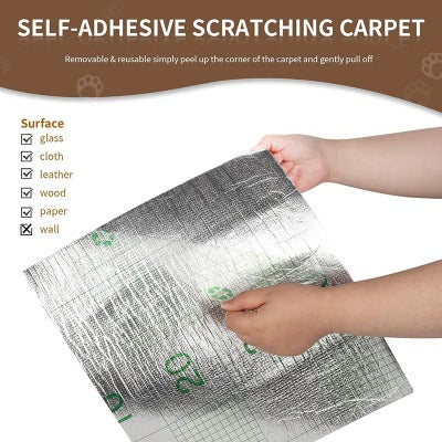 Cat Scratching Mat – Self-Adhesive Sofa Protector Carpet Pad | Furniture Saver, Cat Scratch Board, Cat Tree Replacement, Cat Toy