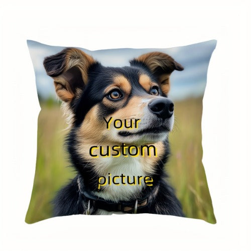 Personalized Dog Pillow – 18x18” Custom Woven Throw Cushion for Dog Lovers