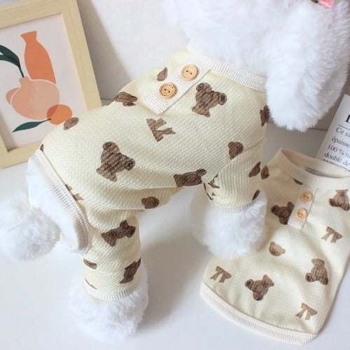 Spring Summer Dog Jumpsuit – Cute Bear Vest Outfit for Teddy, French Bulldog, and Small Breeds