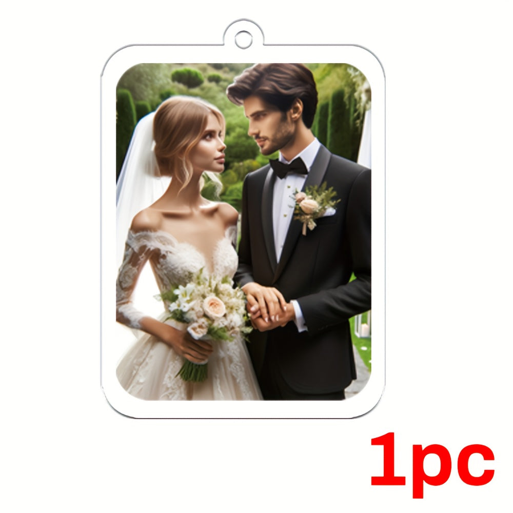 Custom Photo Keychain for Couples – Personalized Zinc Alloy Key Ring for Anniversary, Wedding, or Valentine’s Day