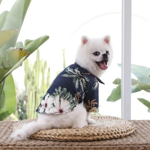 Hawaiian Style Summer Dog T-Shirt – Lightweight & Breathable Clothes for Small Dogs