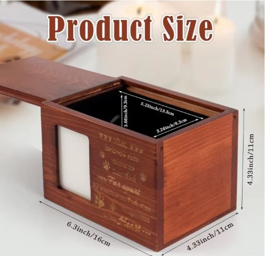 Custom Engraved Pet Urn - Wooden Memorial Keepsake with Photo Frame for Dogs & Cats