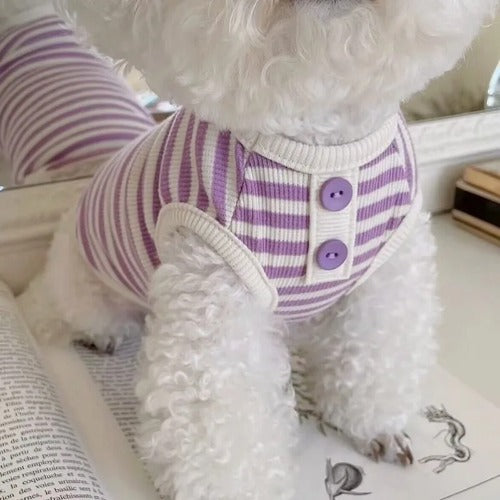 Summer Cotton Dog Vest – Breathable Solid Color Pet Shirt for Chihuahua, Yorkie, Bichon, and Small Dogs