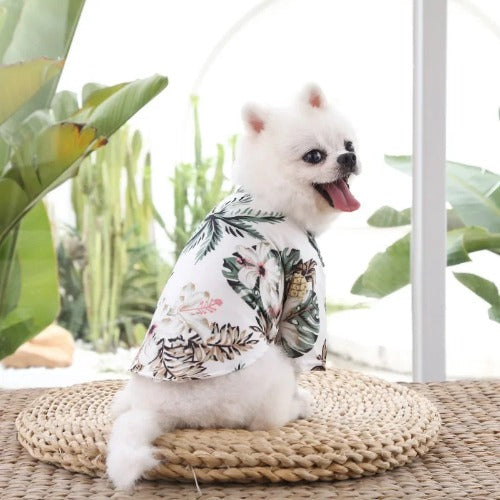 Hawaiian Style Summer Dog T-Shirt – Lightweight & Breathable Clothes for Small Dogs