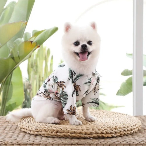 Hawaiian Style Summer Dog T-Shirt – Lightweight & Breathable Clothes for Small Dogs