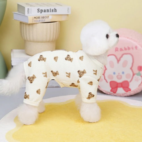 Spring Summer Dog Jumpsuit – Cute Bear Vest Outfit for Teddy, French Bulldog, and Small Breeds