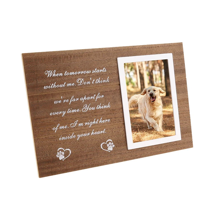 Custom Pet Photo Frame – Personalized MDF Wood Picture Frame for Dogs & Cats, Memorial Gift & Home Décor