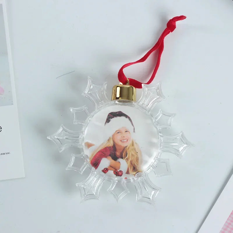 Personalized Christmas Transparent Photo Ball – Custom Tree Ornament DIY Hanging Decoration with Star Pendant