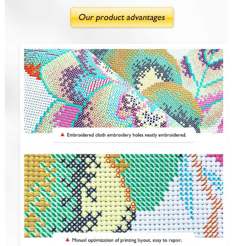 Custom Cross Stitch Embroidery Kit – DIY Needlework Set with Cotton Threads, Printed Canvas & DMC Colors (11CT & 14CT)
