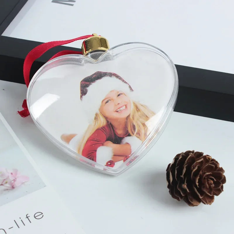 Personalized Christmas Transparent Photo Ball – Custom Tree Ornament DIY Hanging Decoration with Star Pendant