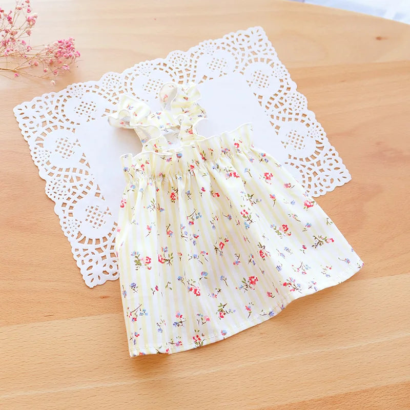 Summer Cotton Suspender Dress for Sphynx Cats – Floral Princess Skirt for Dogs & Cats