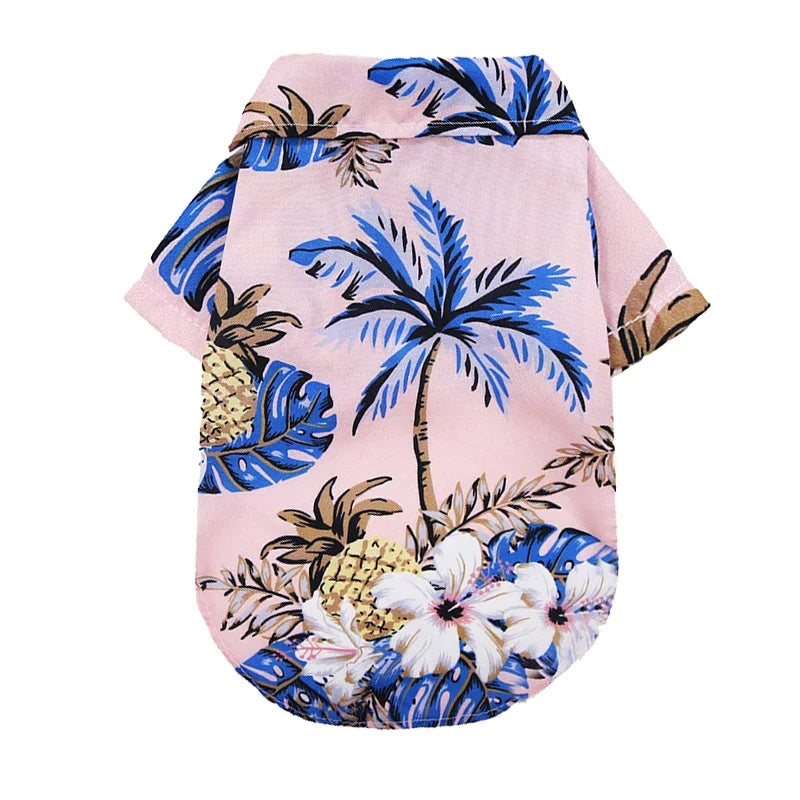 Hawaiian Style Summer Dog T-Shirt – Lightweight & Breathable Clothes for Small Dogs