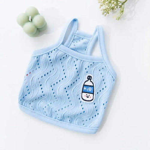 Summer Cotton Dog Vest – Breathable Solid Color Pet Shirt for Chihuahua, Yorkie, Bichon, and Small Dogs