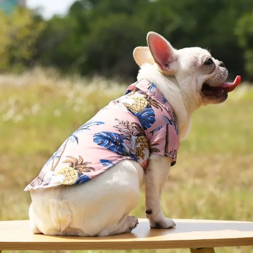 Hawaiian Style Summer Dog T-Shirt – Lightweight & Breathable Clothes for Small Dogs