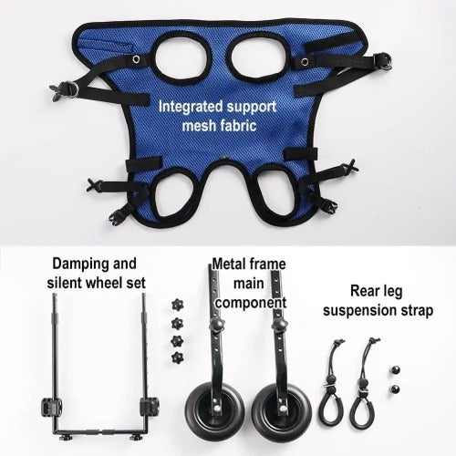 Adjustable Dog Wheelchair – Lightweight Mobility Cart for Injured or Disabled Pets