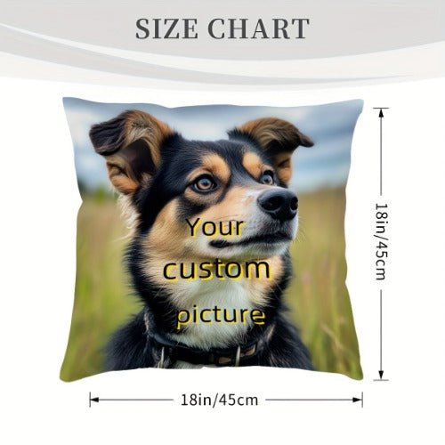 Personalized Dog Pillow – 18x18” Custom Woven Throw Cushion for Dog Lovers