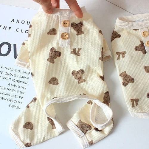 Spring Summer Dog Jumpsuit – Cute Bear Vest Outfit for Teddy, French Bulldog, and Small Breeds