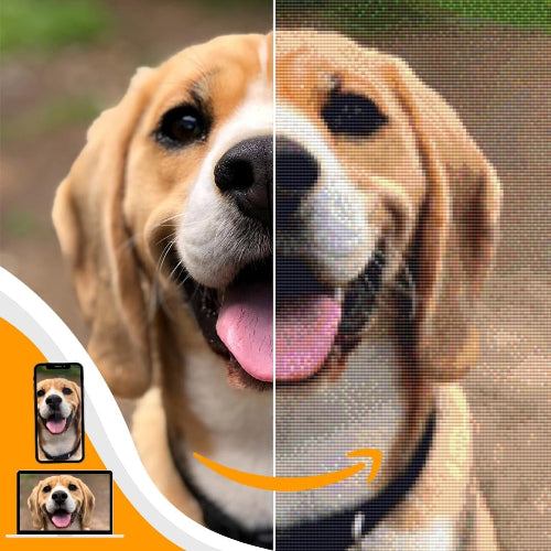 Custom Pet Diamond Painting Kit Personalized Pet Portrait Memorial Gift for Dog & Cat Parents - DIY 5D Diamond Art