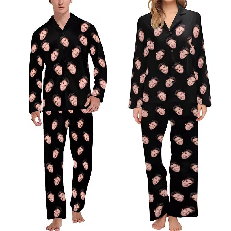 Custom Family Christmas Pajamas with Pet Photos - Matching Dog & Cat Lover PJs for Pet Parents