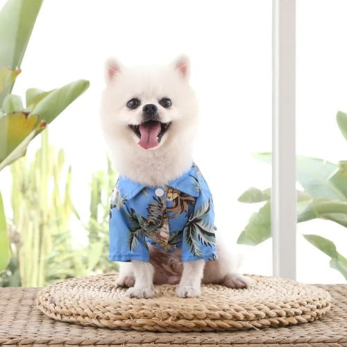 Hawaiian Style Summer Dog T-Shirt – Lightweight & Breathable Clothes for Small Dogs