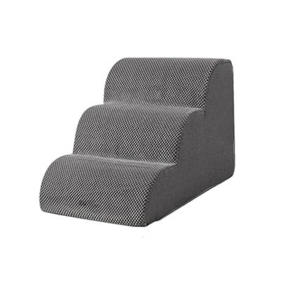 Memory Foam Pet Stairs for Small Dogs & Cats – 3/4 Step Non-Slip Ramp with Washable Cover for Bed, Couch & Sofa