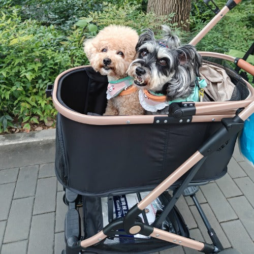 3-in-1 Foldable Pet Stroller with 4 Wheels – Detachable Carrier & Car Seat for Small/Medium Dogs & Cats up to 50 lbs