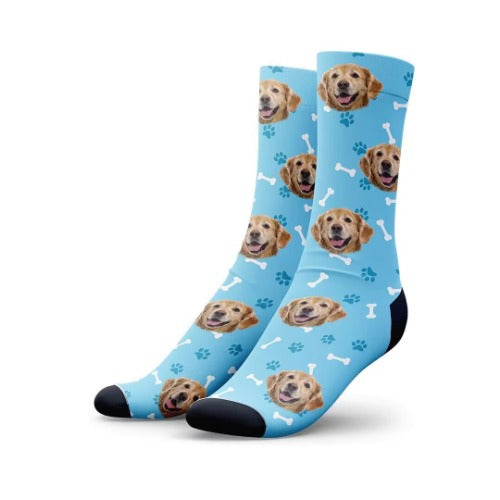 Custom Pet Socks with Photos & Text - Personalized Dog Cat Lover Socks - Mother's Day & Back to School Gifts for Pet Parents