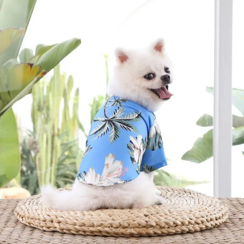 Hawaiian Style Summer Dog T-Shirt – Lightweight & Breathable Clothes for Small Dogs