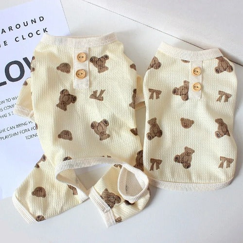 Spring Summer Dog Jumpsuit – Cute Bear Vest Outfit for Teddy, French Bulldog, and Small Breeds