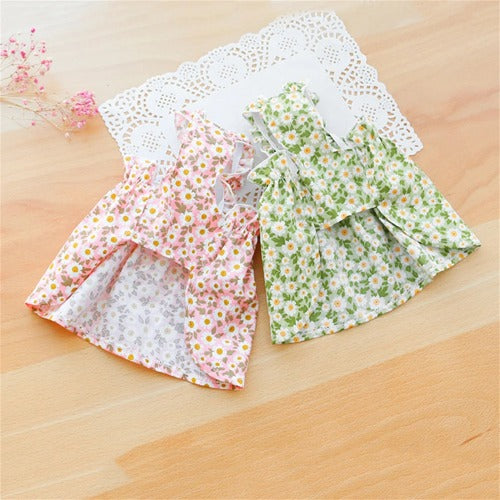 Summer Cotton Suspender Dress for Sphynx Cats – Floral Princess Skirt for Dogs & Cats