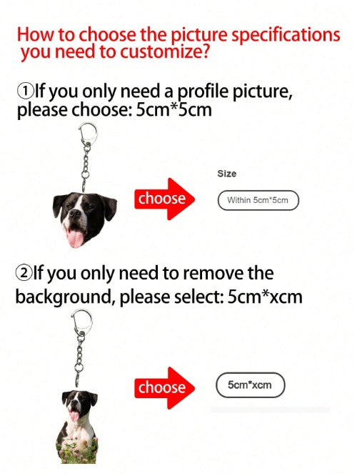Custom Pet Keychain Portrait | Personalized Engraved Pet Memorial Jewelry | 3D Laser Pet Photo Keepsake for Dog & Cat Lovers
