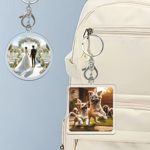 Custom Photo Keychain for Couples – Personalized Zinc Alloy Key Ring for Anniversary, Wedding, or Valentine’s Day