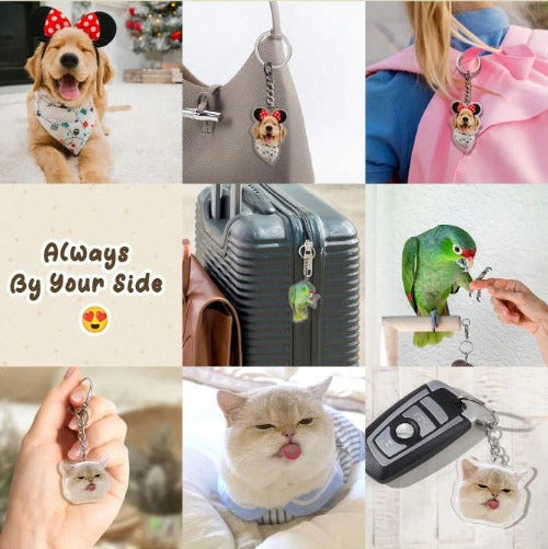 Custom Pet Keychain Portrait | Personalized Engraved Pet Memorial Jewelry | 3D Laser Pet Photo Keepsake for Dog & Cat Lovers