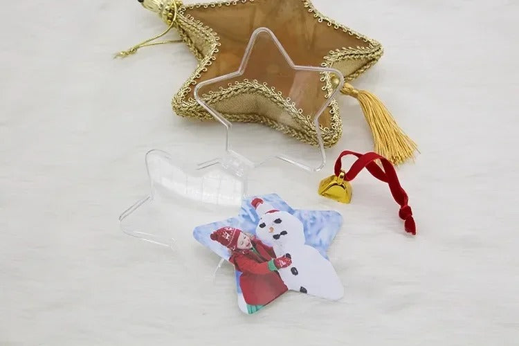 Personalized Christmas Transparent Photo Ball – Custom Tree Ornament DIY Hanging Decoration with Star Pendant