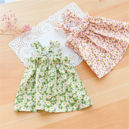 Summer Cotton Suspender Dress for Sphynx Cats – Floral Princess Skirt for Dogs & Cats