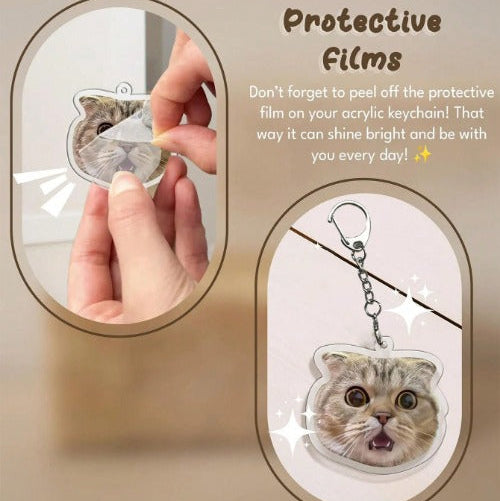 Custom Pet Keychain Portrait | Personalized Engraved Pet Memorial Jewelry | 3D Laser Pet Photo Keepsake for Dog & Cat Lovers