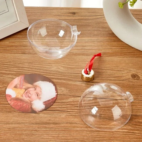 Personalized Christmas Transparent Photo Ball – Custom Tree Ornament DIY Hanging Decoration with Star Pendant