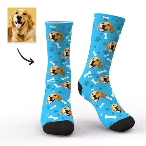 Custom Pet Socks with Photos & Text - Personalized Dog Cat Lover Socks - Mother's Day & Back to School Gifts for Pet Parents