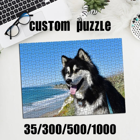 Custom Photo Puzzle - Personalized DIY Jigsaw Puzzle for Adults & Families - Stress Relief Gift & Interactive Game
