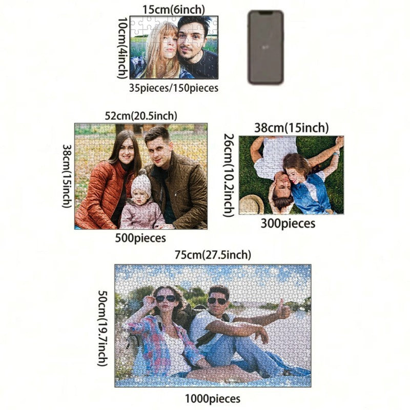 Custom Photo Puzzle - Personalized DIY Jigsaw Puzzle for Adults & Families - Stress Relief Gift & Interactive Game