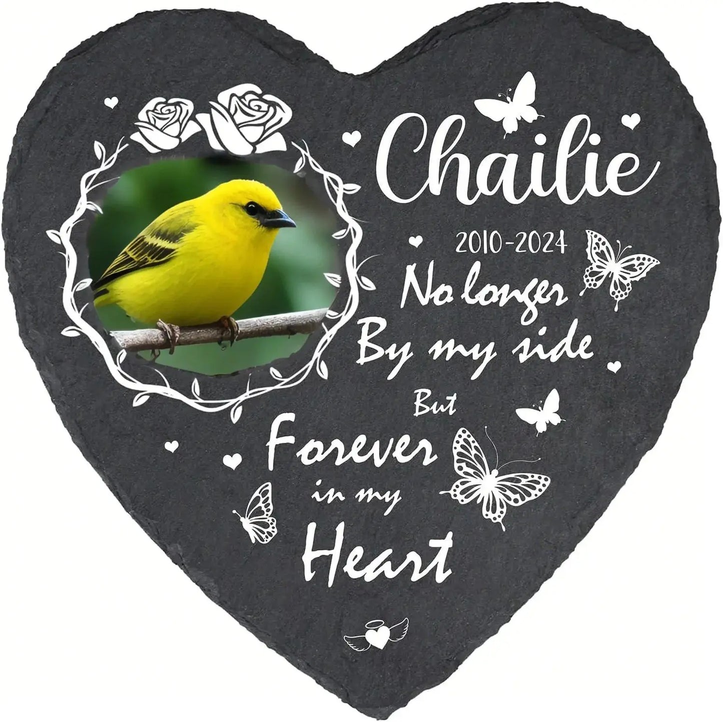 Personalized Pet Memorial Stone with Photo & Name – Custom Dog or Cat Grave Marker, Outdoor Garden Slate Plaque