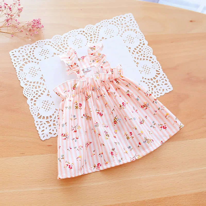 Summer Cotton Suspender Dress for Sphynx Cats – Floral Princess Skirt for Dogs & Cats