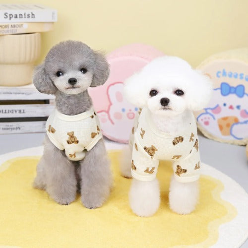 Spring Summer Dog Jumpsuit – Cute Bear Vest Outfit for Teddy, French Bulldog, and Small Breeds