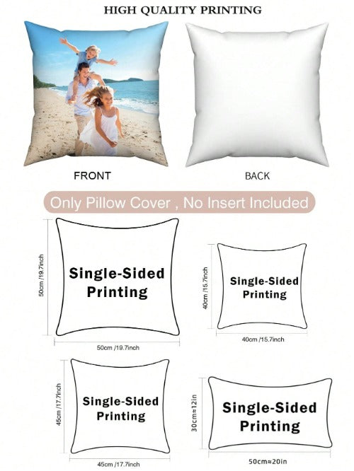 Custom Photo Pillowcase – Personalized DIY Cushion Cover for Family, Pets & Special Occasions