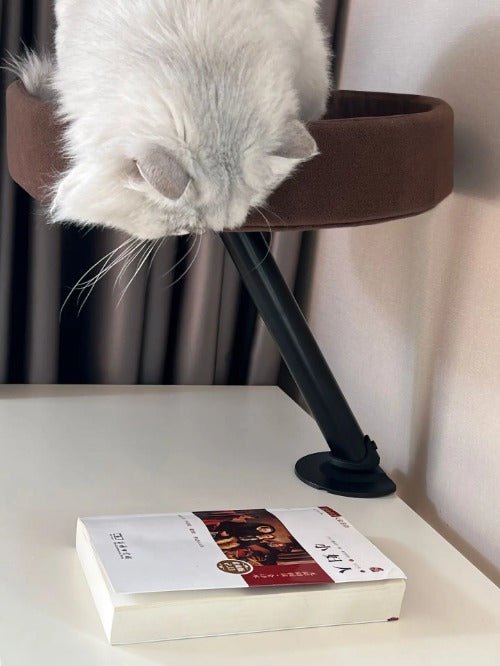 Adjustable Desktop Cat Bed with Climbing Frame – Soft Nest for Indoor Cats & Kittens