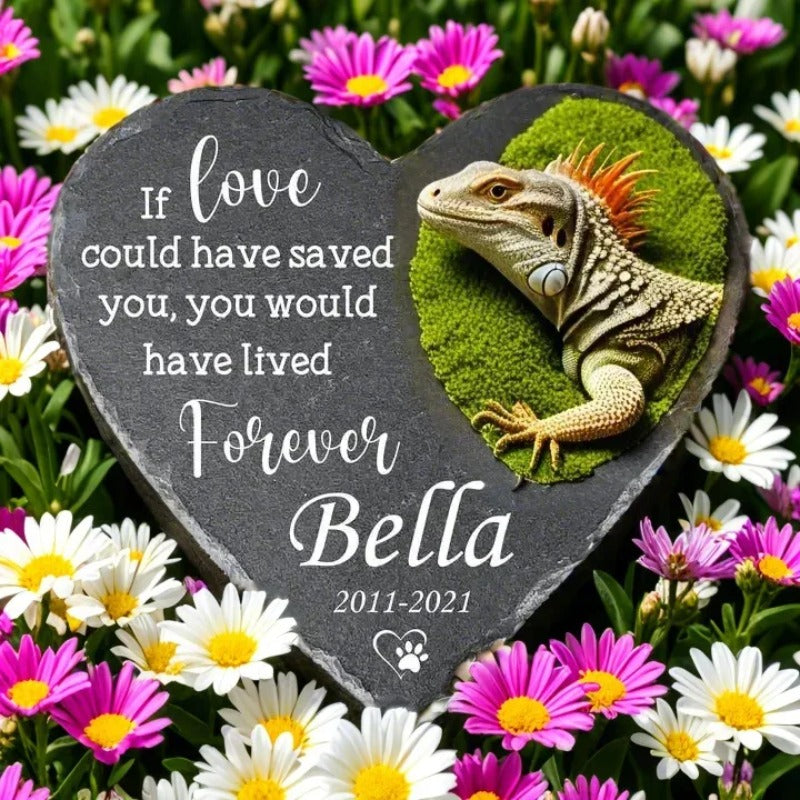 Personalized Pet Memorial Stone with Photo & Name – Custom Dog or Cat Grave Marker, Outdoor Garden Slate Plaque