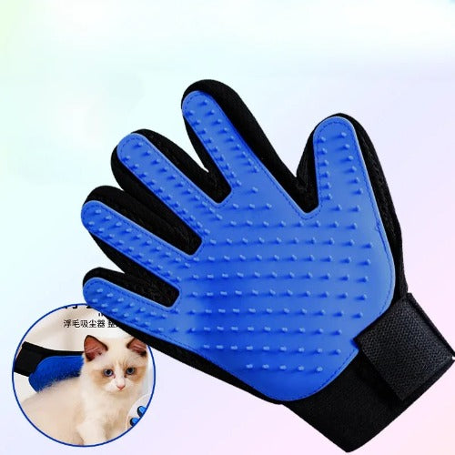 Pair of Pet Grooming Gloves for Cats & Dogs – Gentle Deshedding Brush and Bathing Gloves with Soft Silicone Tips