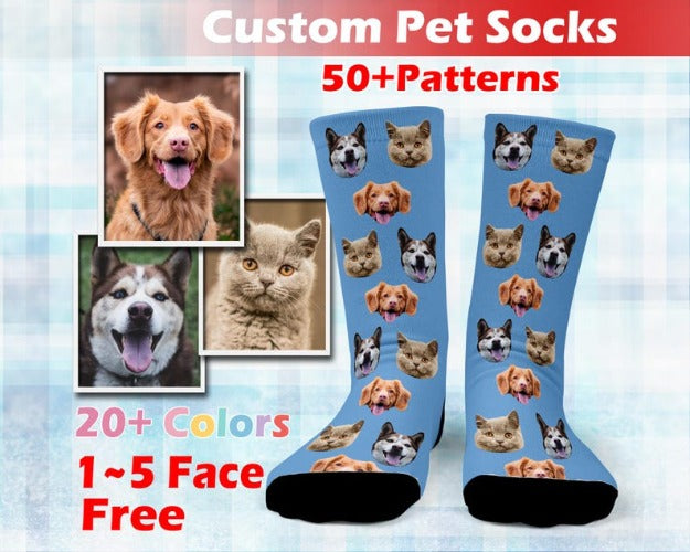 Custom pet socks with golden retriever photo printed on bamboo fabric - Mother's Day gift from MyPetPersonal