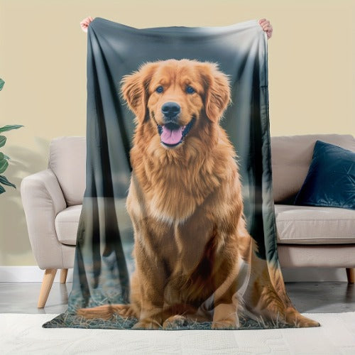 Custom photo blanket with couple’s picture on knitted fabric - Personalized memory gift from MyPetPersonal